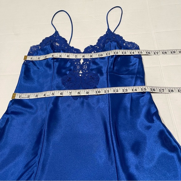 Partners Mervyns Blue Women's Size Medium Satin Sleepwear Set Camisole & Robe - Picture 10 of 16